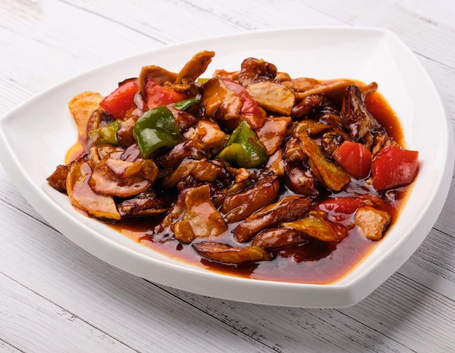 Баклажаны с мясом в кисло-сладком соусе