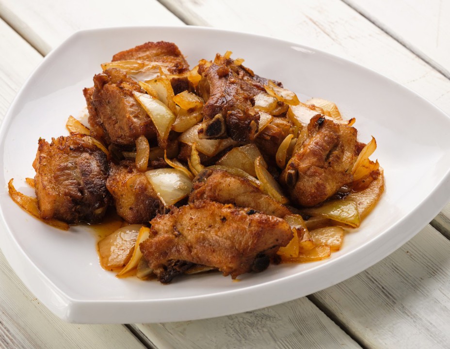 Свиные ребра жареные без соуса