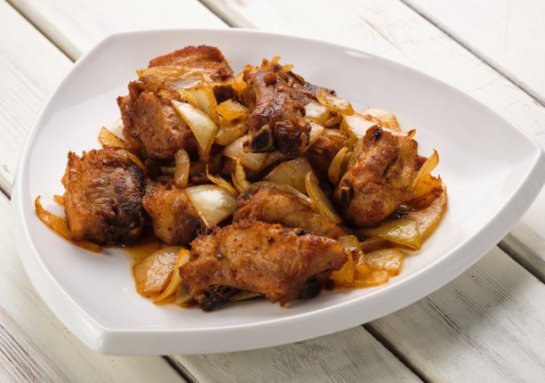 Свиные ребра жареные без соуса