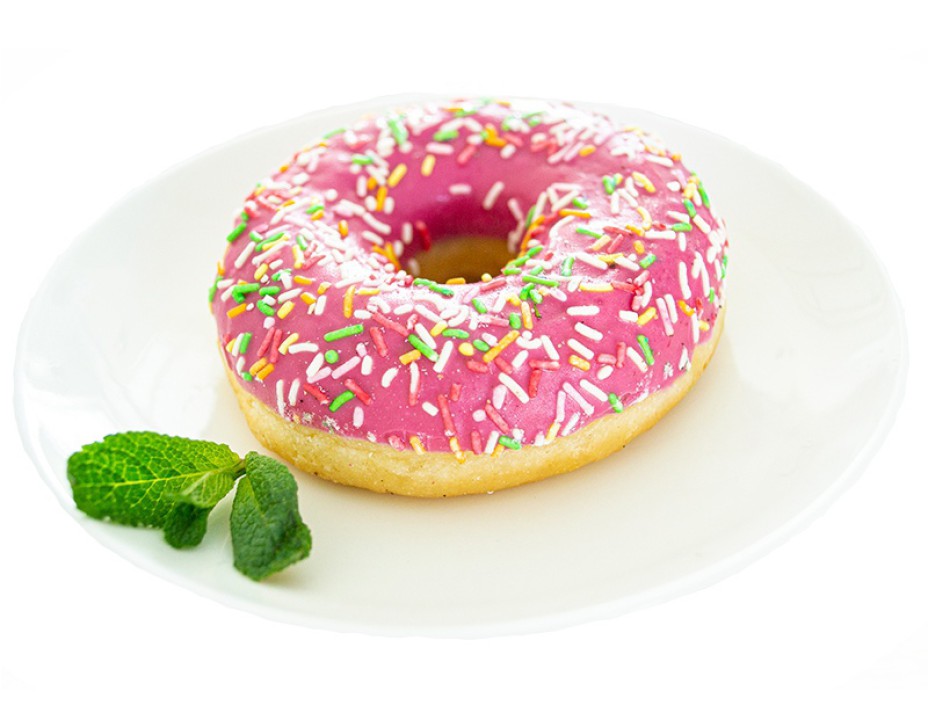 Донат с клубничной начинкой